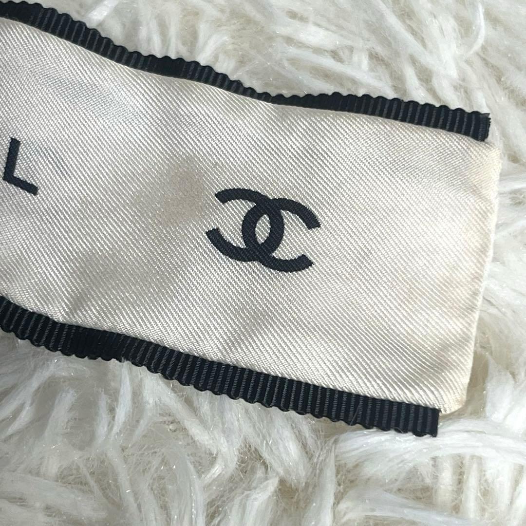 希少　CHANEL シャネル　ヘアゴム　シュシュ　リボン　ココマーク　エクリュ