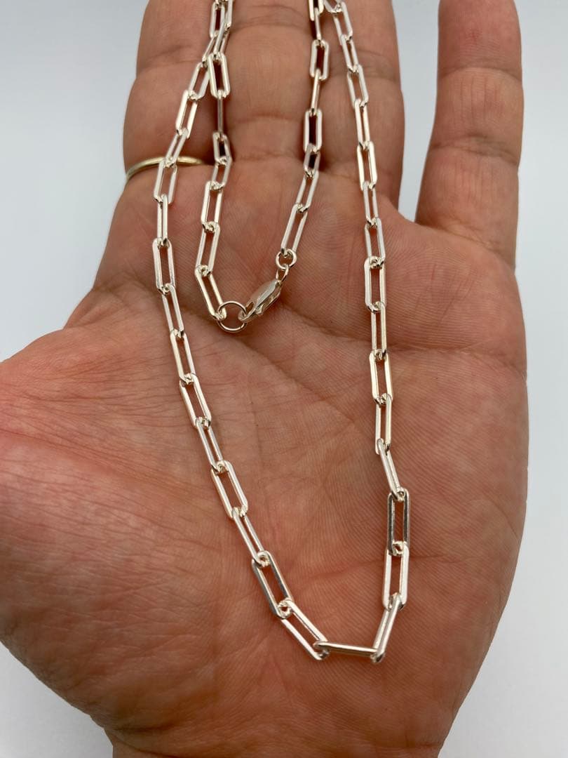 ペーパー クリップ チェーン ネックレス シルバー silver925 3.5