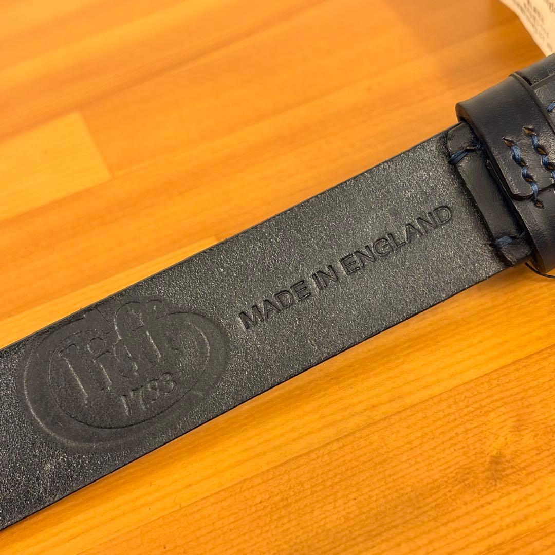 Jabez Cliff ジャベッツクリフ レザーベルト 28mm NAVY 34