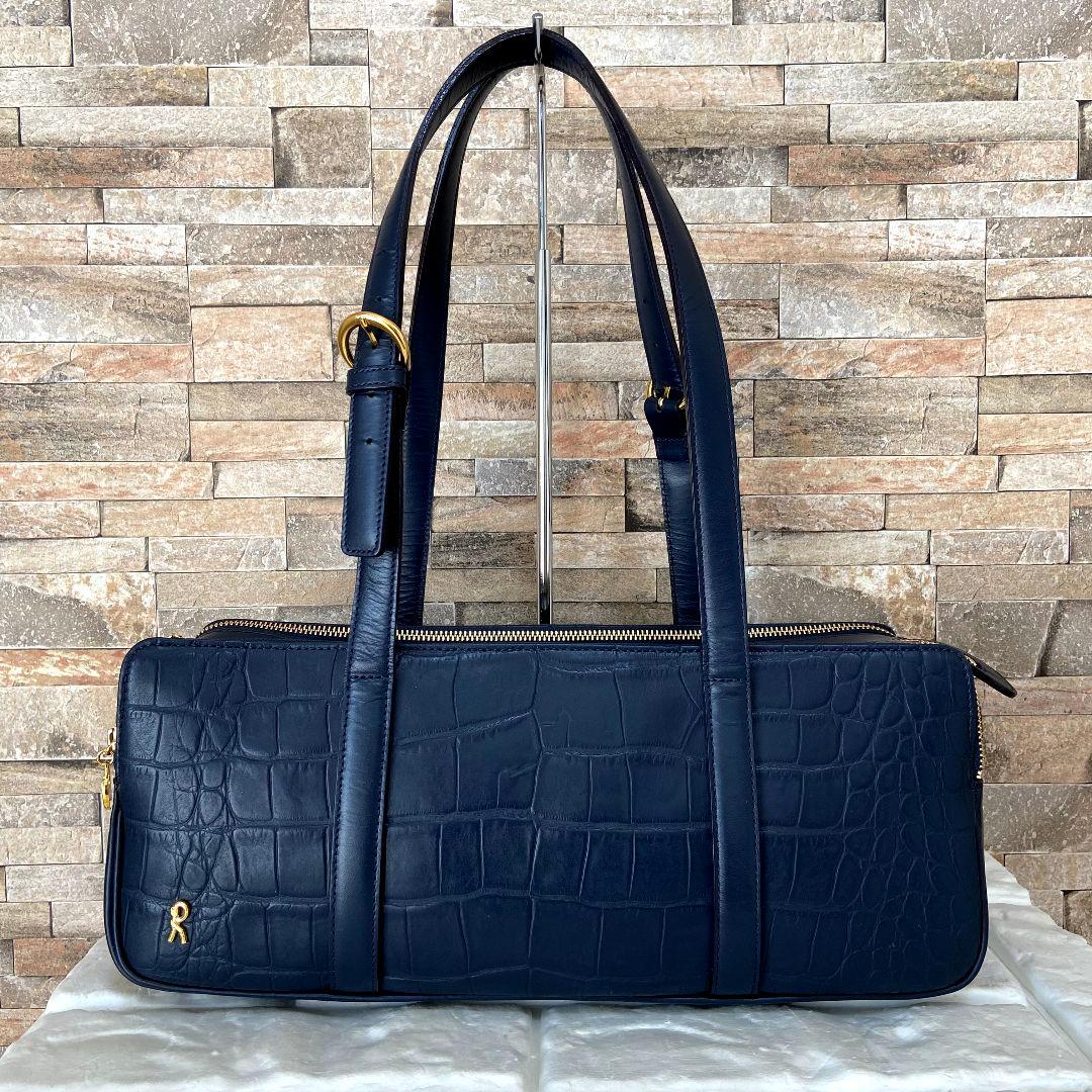 【未使用級】ロベルタディカメリーノ　ボストンバッグ　TOKYO　クロコ