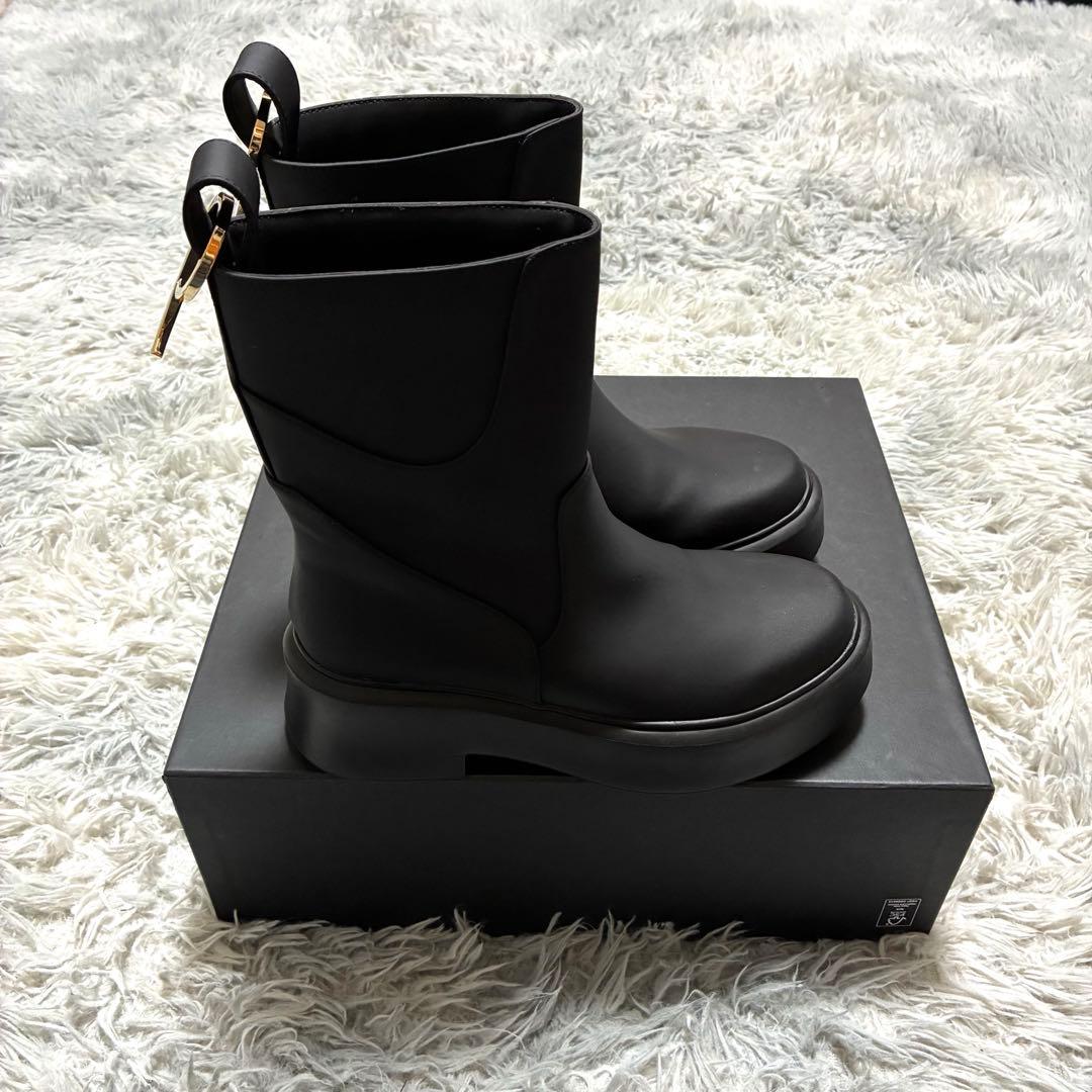 【良品】Purpred 撥水 ラバーブーツBLACK〈定価42,900円〉