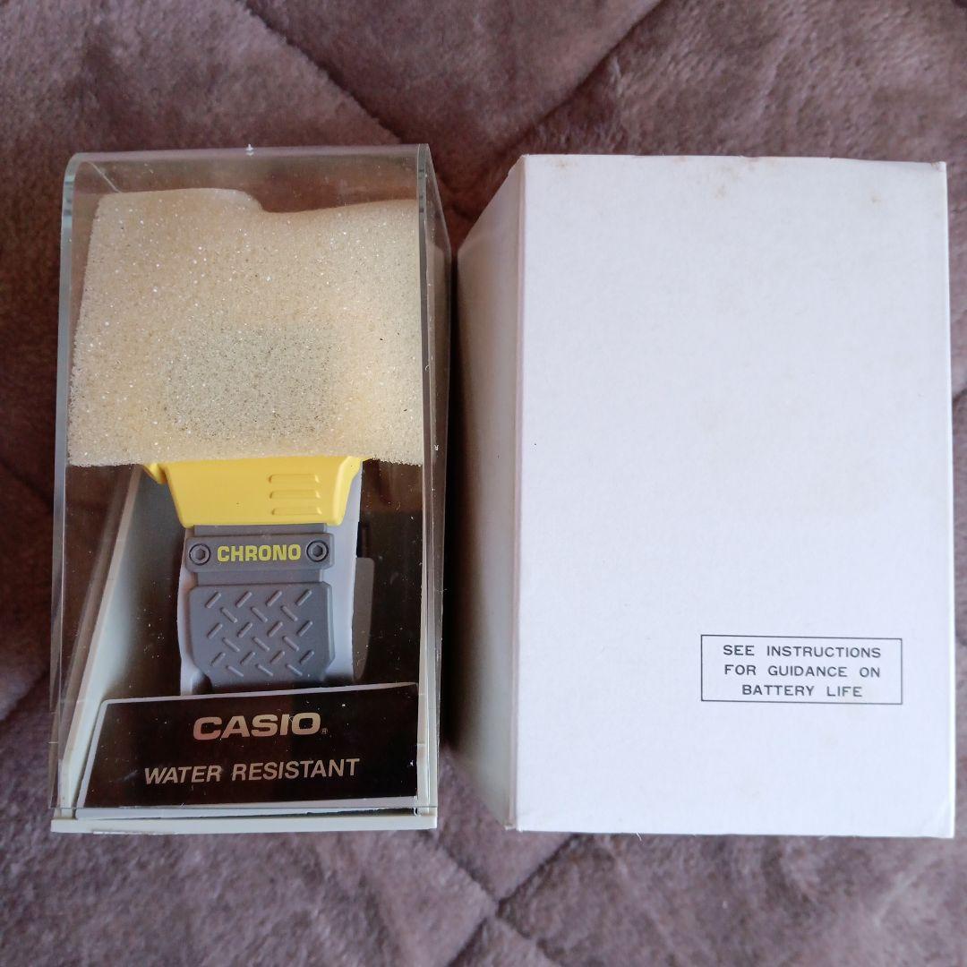 CASIO 防水デジタル腕時計 イエロー/グレー