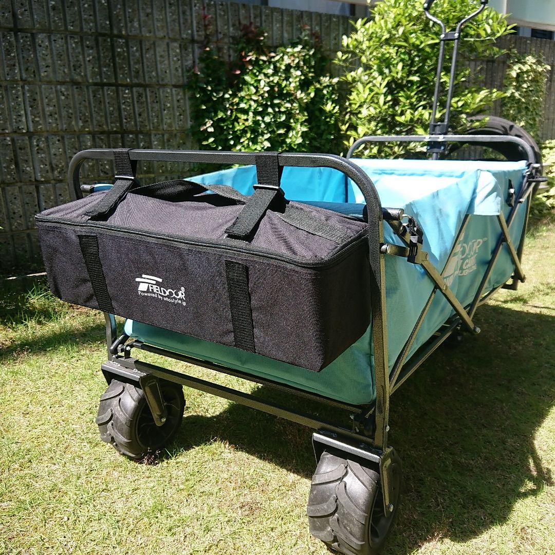 大型折りたたみキャリーカート 水色 オプション アルミロールテーブル付き