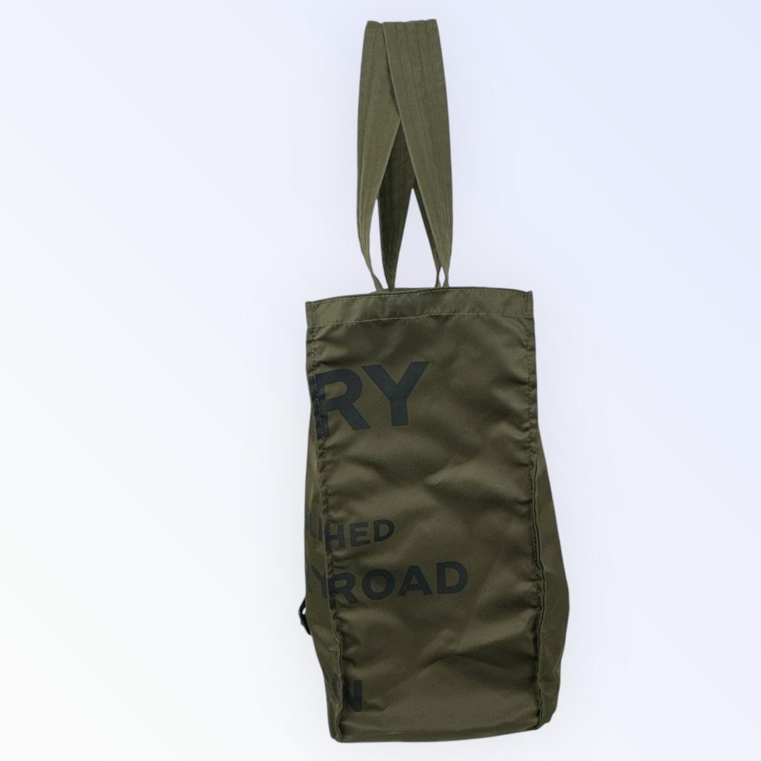 BURBERRY バーバリー トートバッグ ロゴプリント ナイロン カーキ