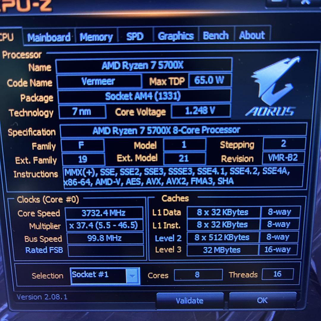 B550iマザーボード + Ryzen 7 5700X + 32GB RAM