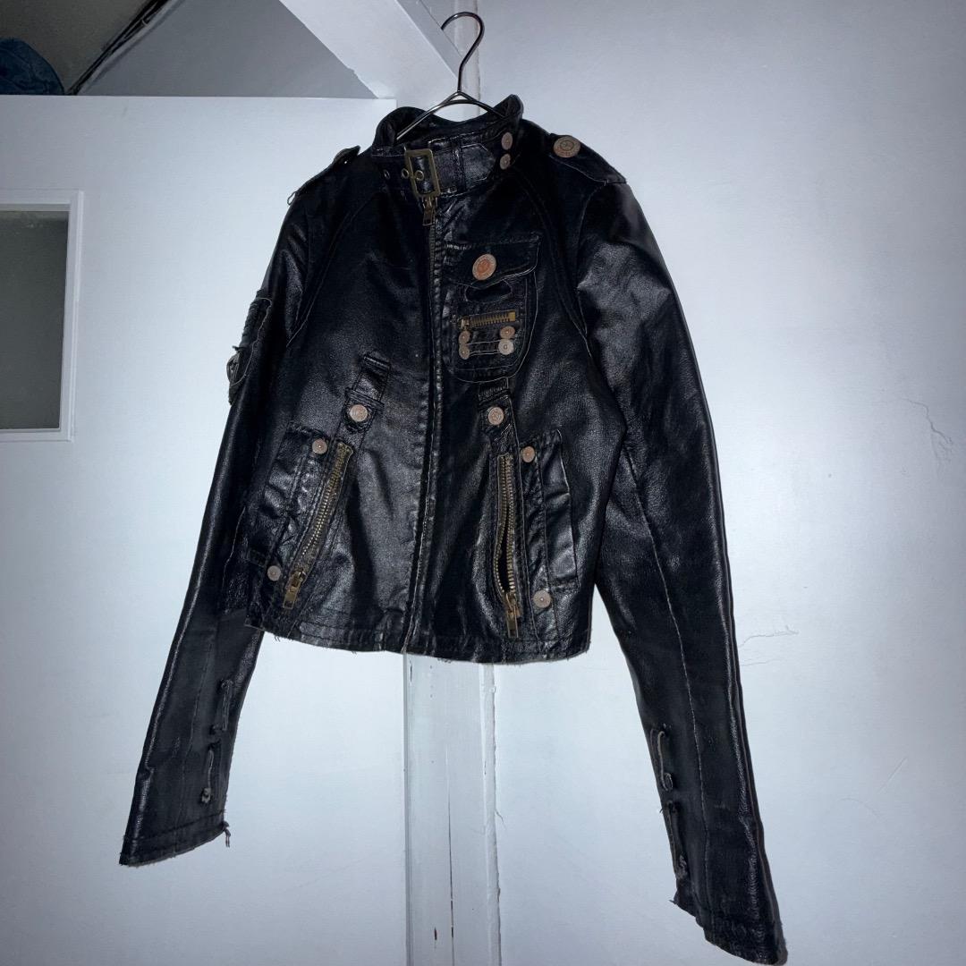 SWORDFISH シングルレザージャケット ギミック y2kグランジ 平成