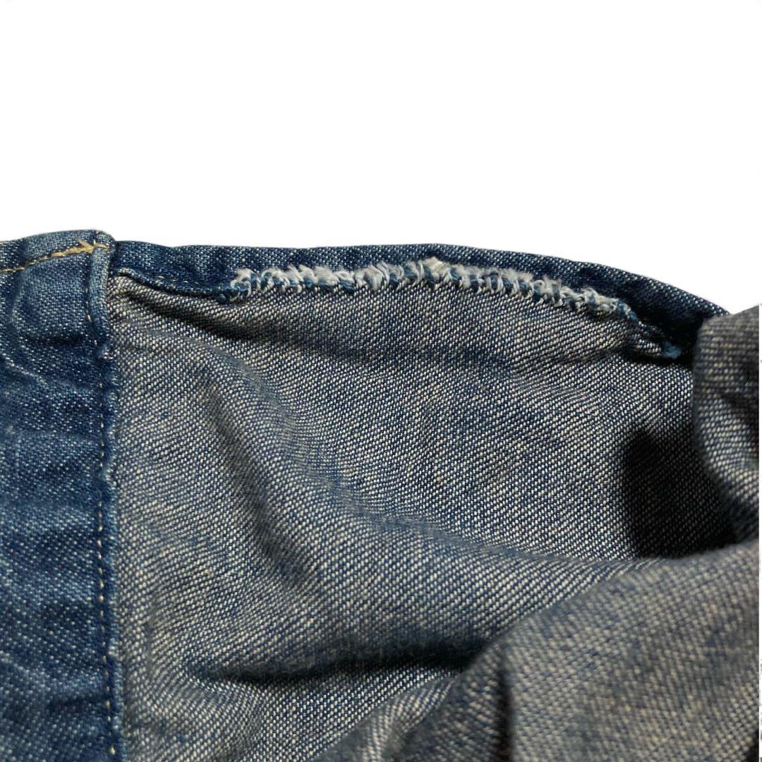 訳あり★ラルフローレン デニムシャツワンピース ポニー刺繍 シェルボタン