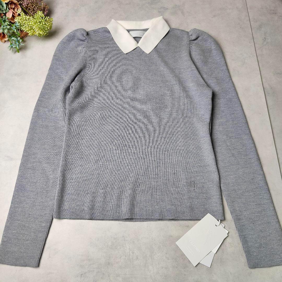 24aw 新品 シルク混衿付きニットプルオーバー CWNT245007