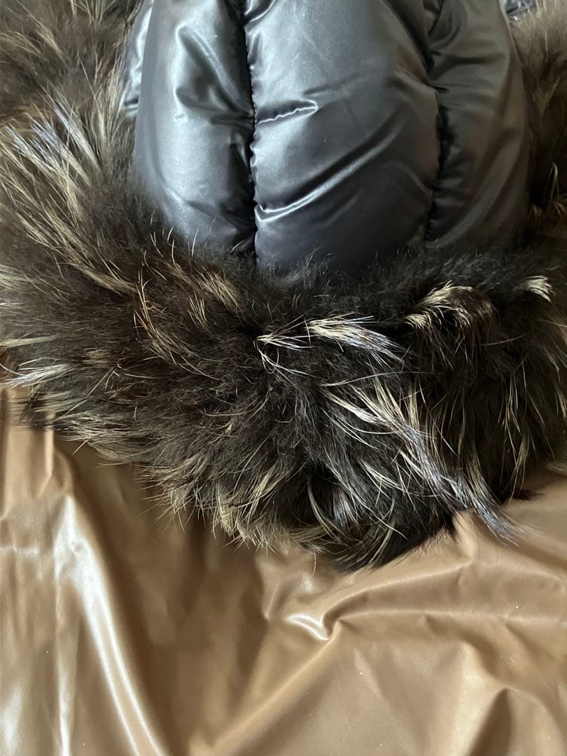 ドュペティカ黒 フード付きファー ロングダウンジャケット　サイズ40