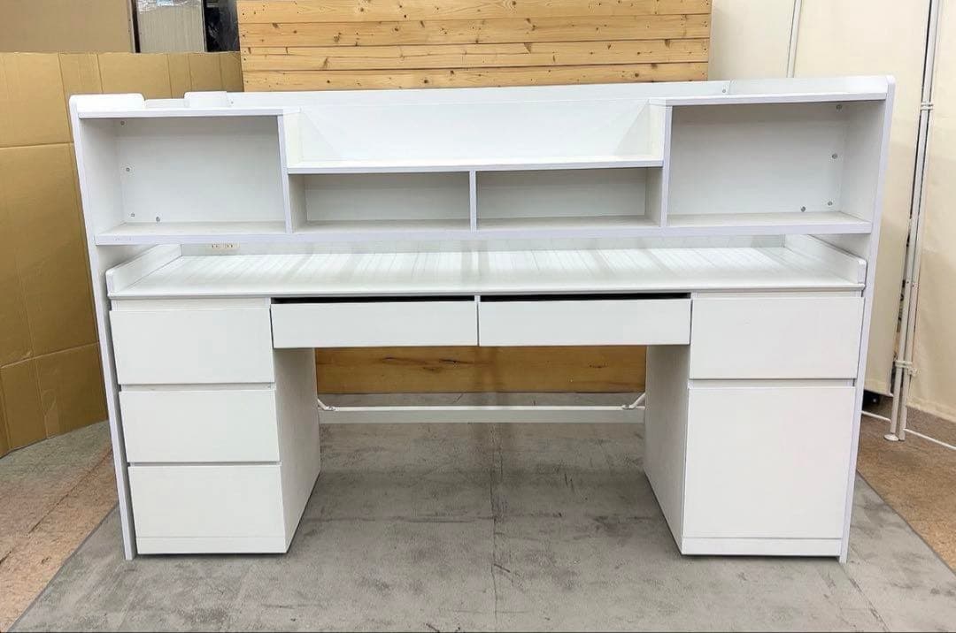 シングルベッド　ホワイトデスク 収納付き　子供