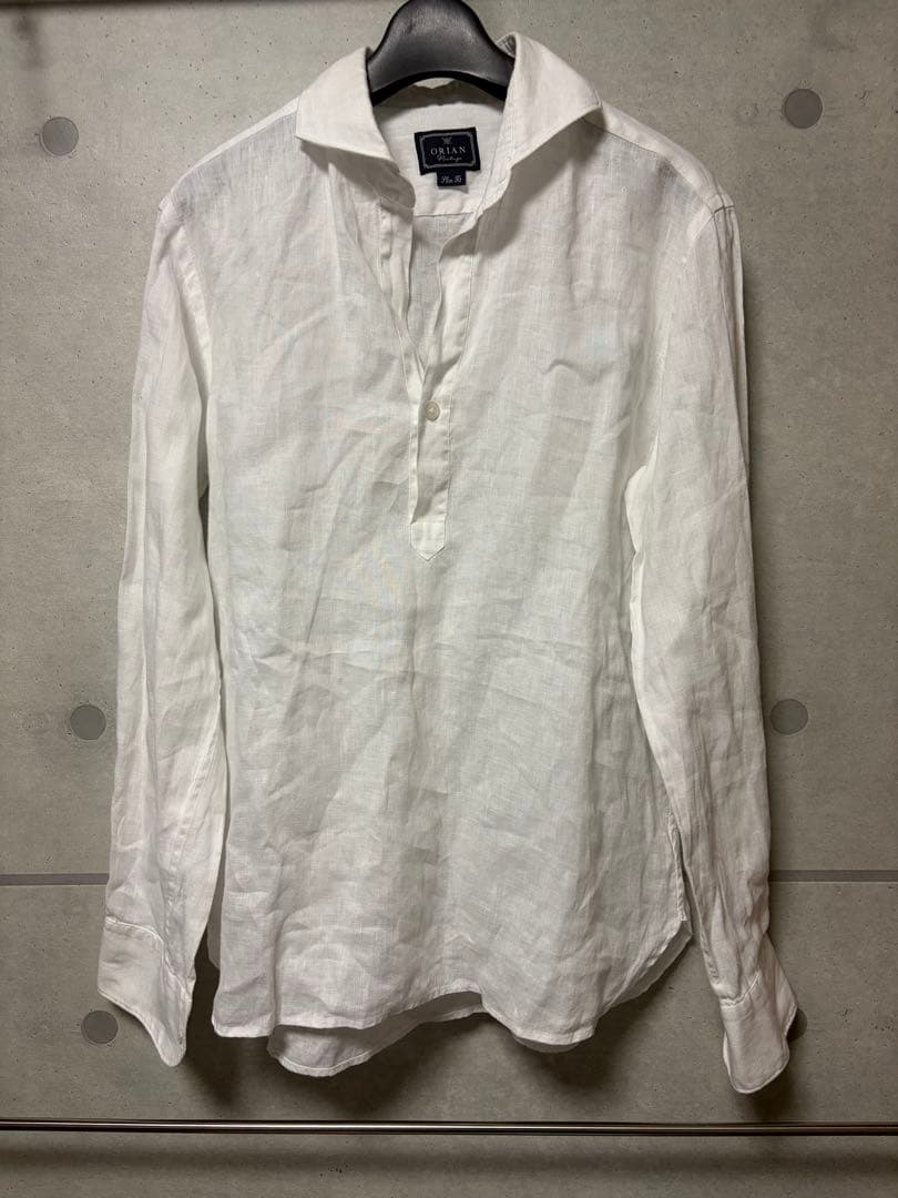 ORIAN / リネン プルオーバーシャツ M麻100% BEAMS Fイタリア