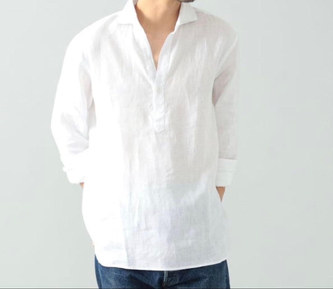 ORIAN / リネン プルオーバーシャツ M麻100% BEAMS Fイタリア