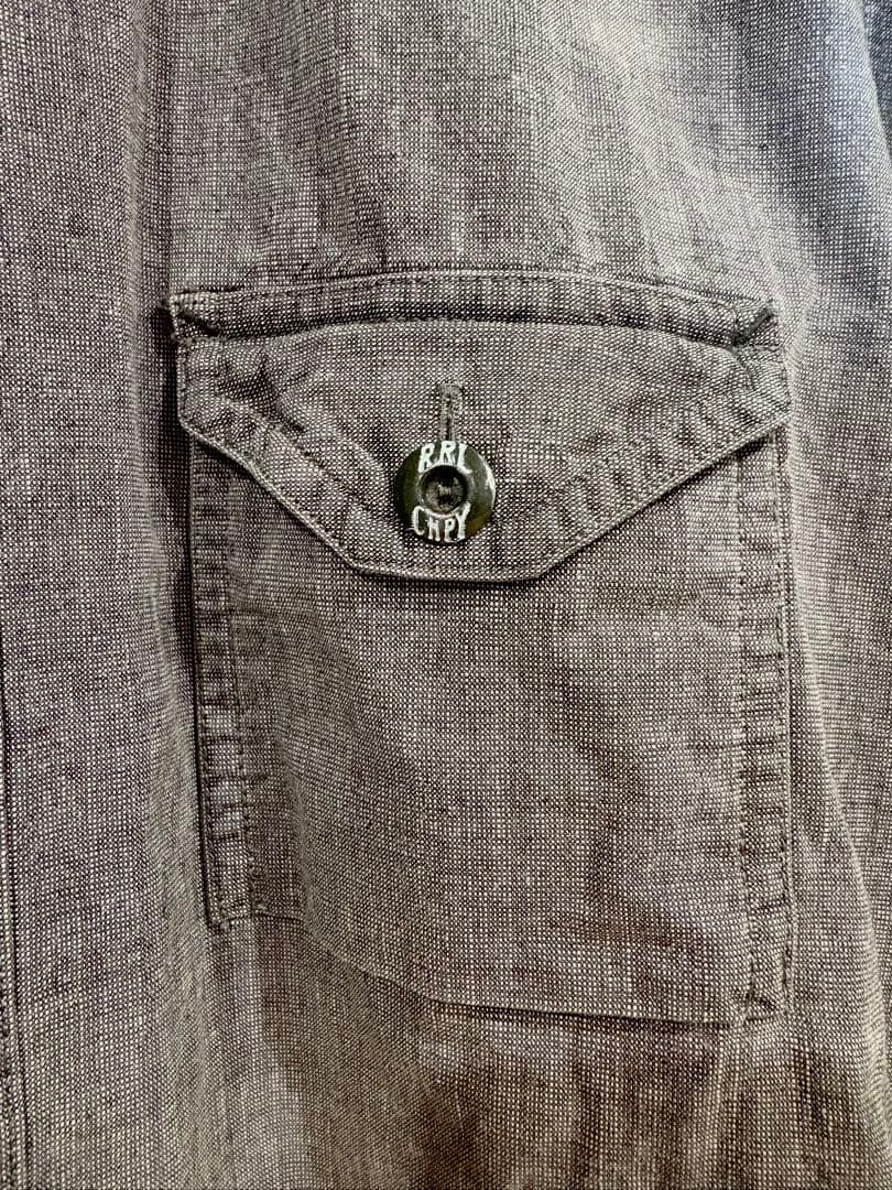 【レア】RRL ごま塩 黒シャン シャンブレー ワーク シャツ ガチャポケ