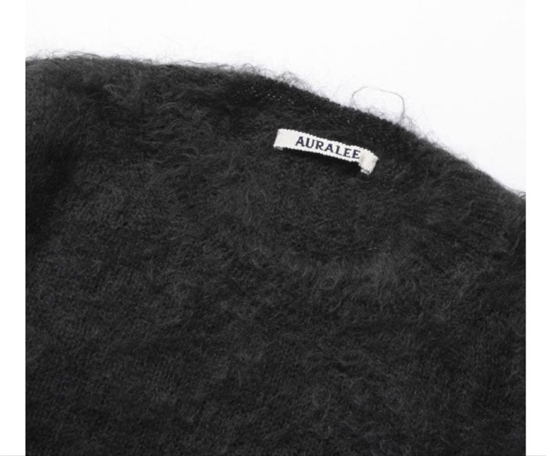 AURALEE BRUSHED SUPER KID MOHAIR KNIT 黒3