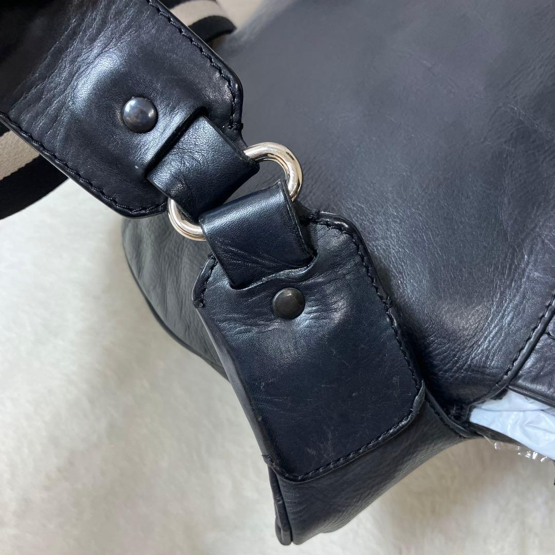 バリー トレインスポッティング 本革 レザー メッセンジャーバッグ ブラック