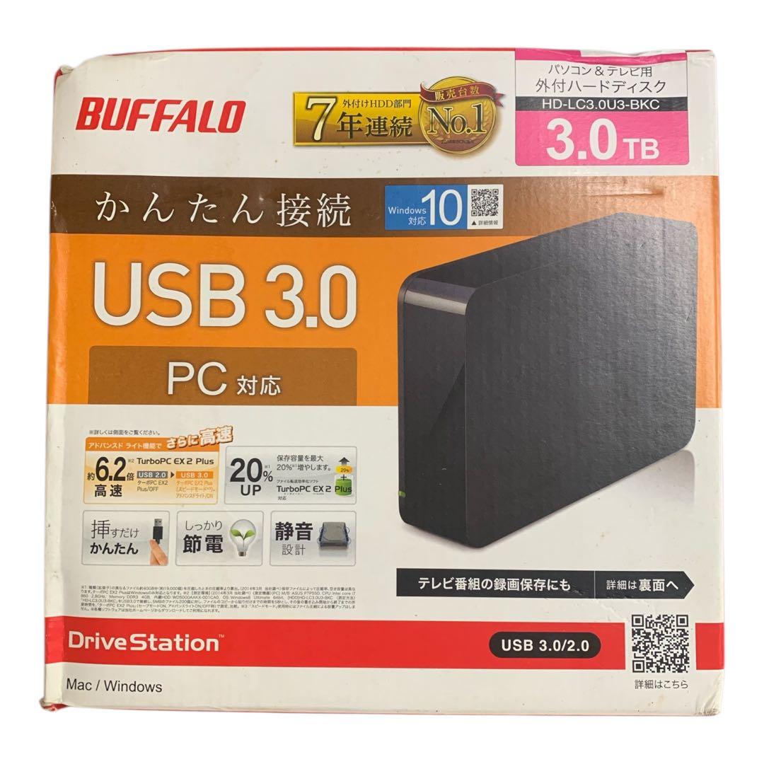 BUFFALO 外付けHDD 3.0TB HD-LC3.0U3-BKC