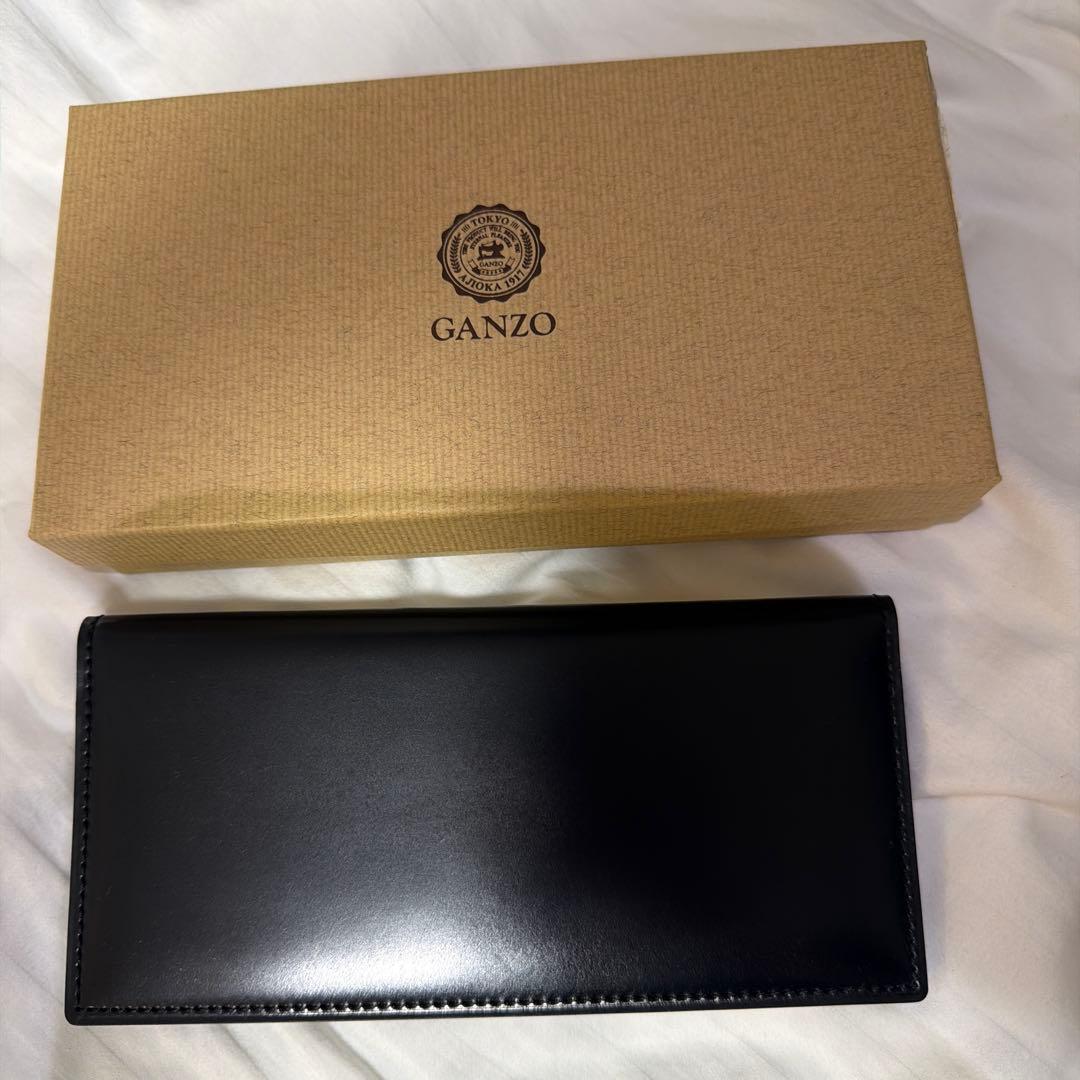 【新品未使用】GANZO 長財布 シェルコードバン ブラック