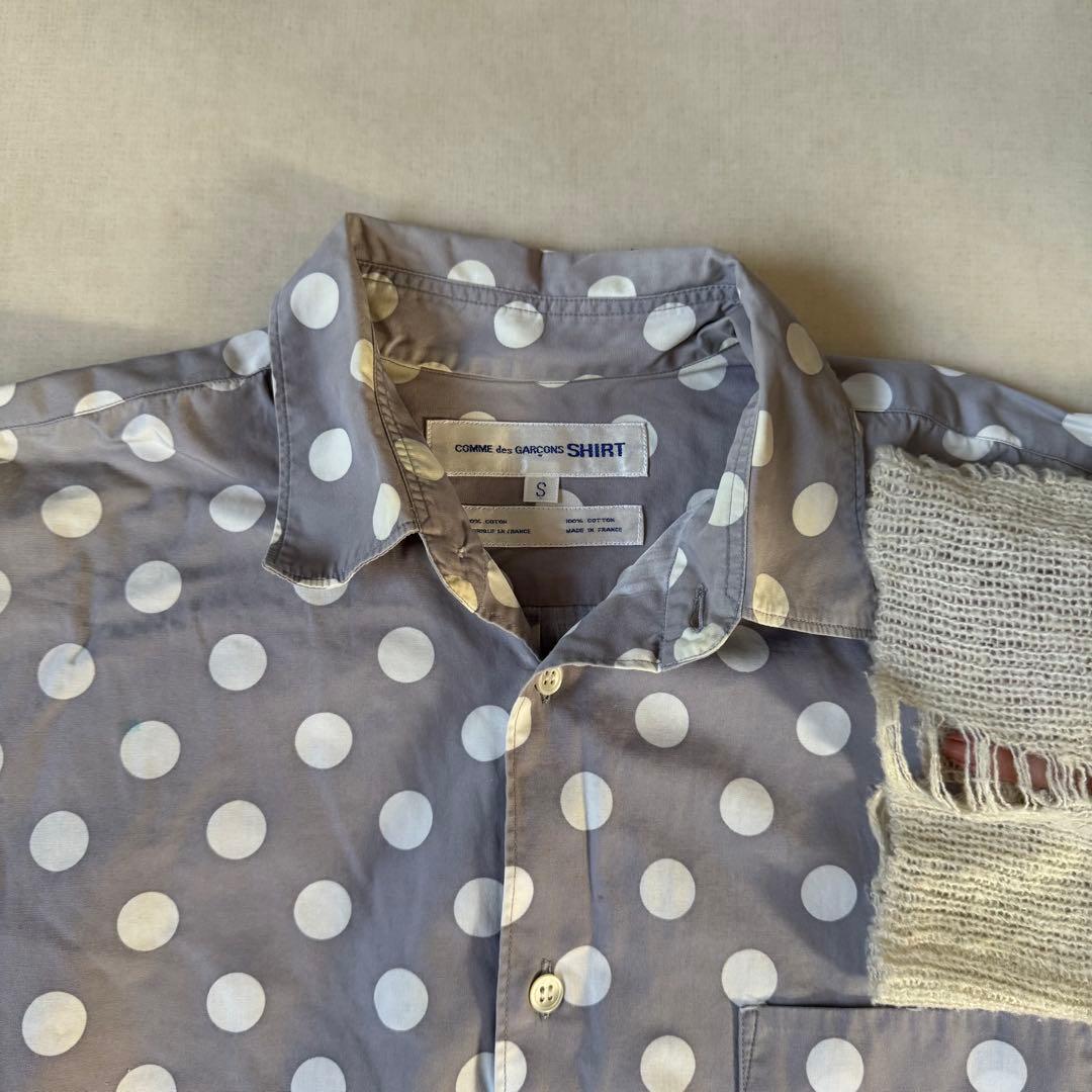 コムデギャルソンシャツ ドット柄デザインシャツ S