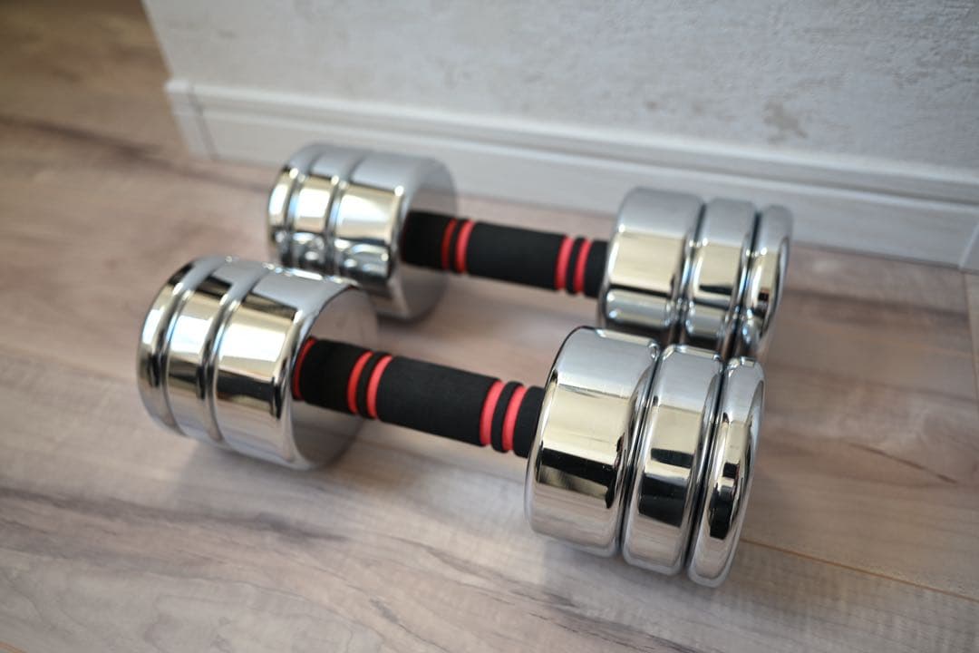 Northdeer　可変式スチール製　10kg　ダンベル　2個セット　鏡面仕上げ