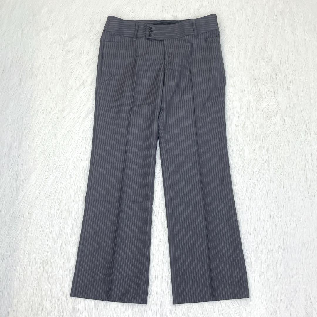 美品✨NEWYORKER シルク混　グレーシャドーストライプ　 3点セット