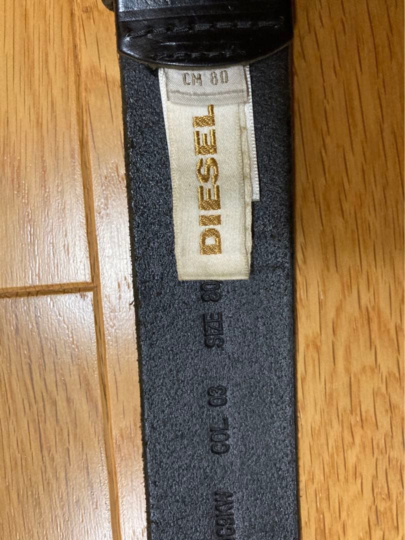 ディーゼル スタッズ 本革 黒 80