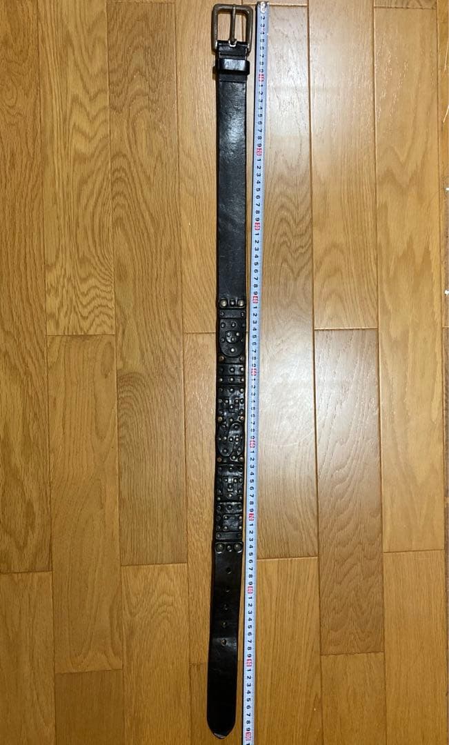 ディーゼル スタッズ 本革 黒 80