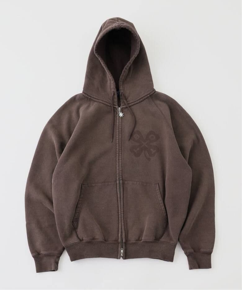 BoTT Washed Lucky Logo Zip Hoodie M 新品 茶