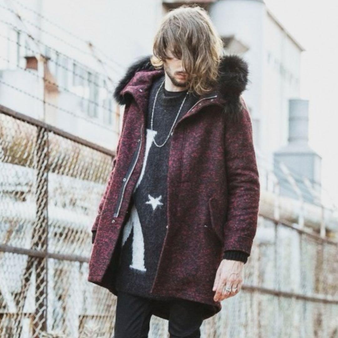 NO ID. Wool Tweed Mods Coat ファー モッズコート 2