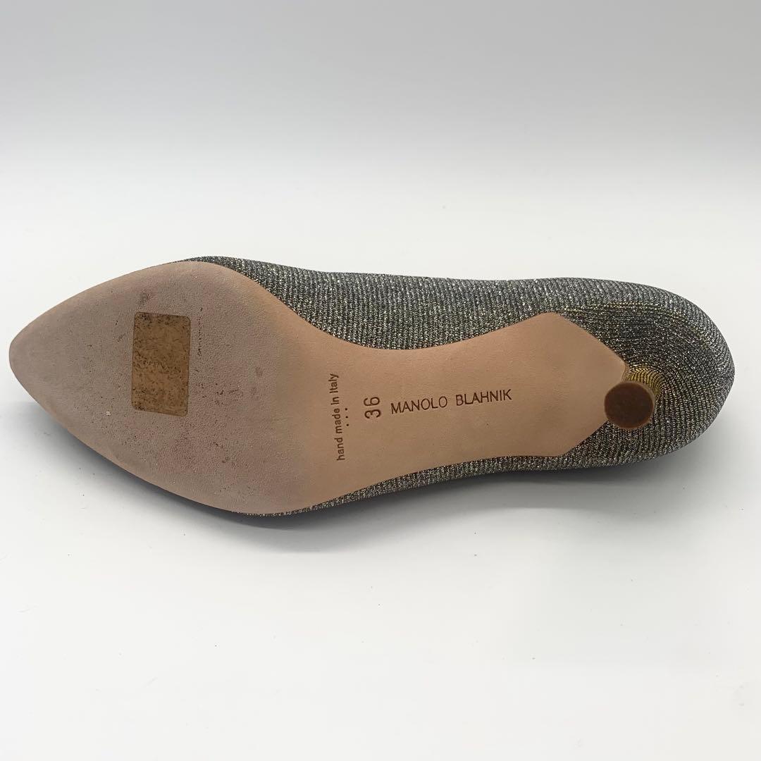 使用少なめ マノロブラニク ハンギシ パンプス グリッター ビジュー 箱袋付き