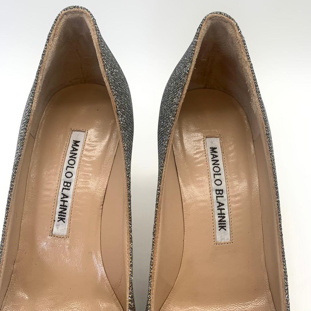 使用少なめ マノロブラニク ハンギシ パンプス グリッター ビジュー 箱袋付き