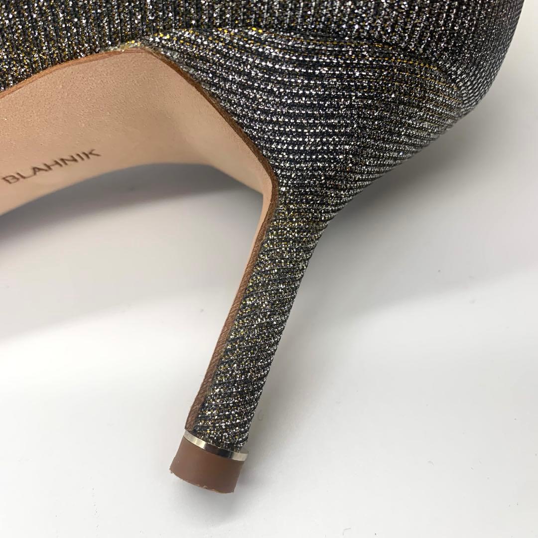 使用少なめ マノロブラニク ハンギシ パンプス グリッター ビジュー 箱袋付き