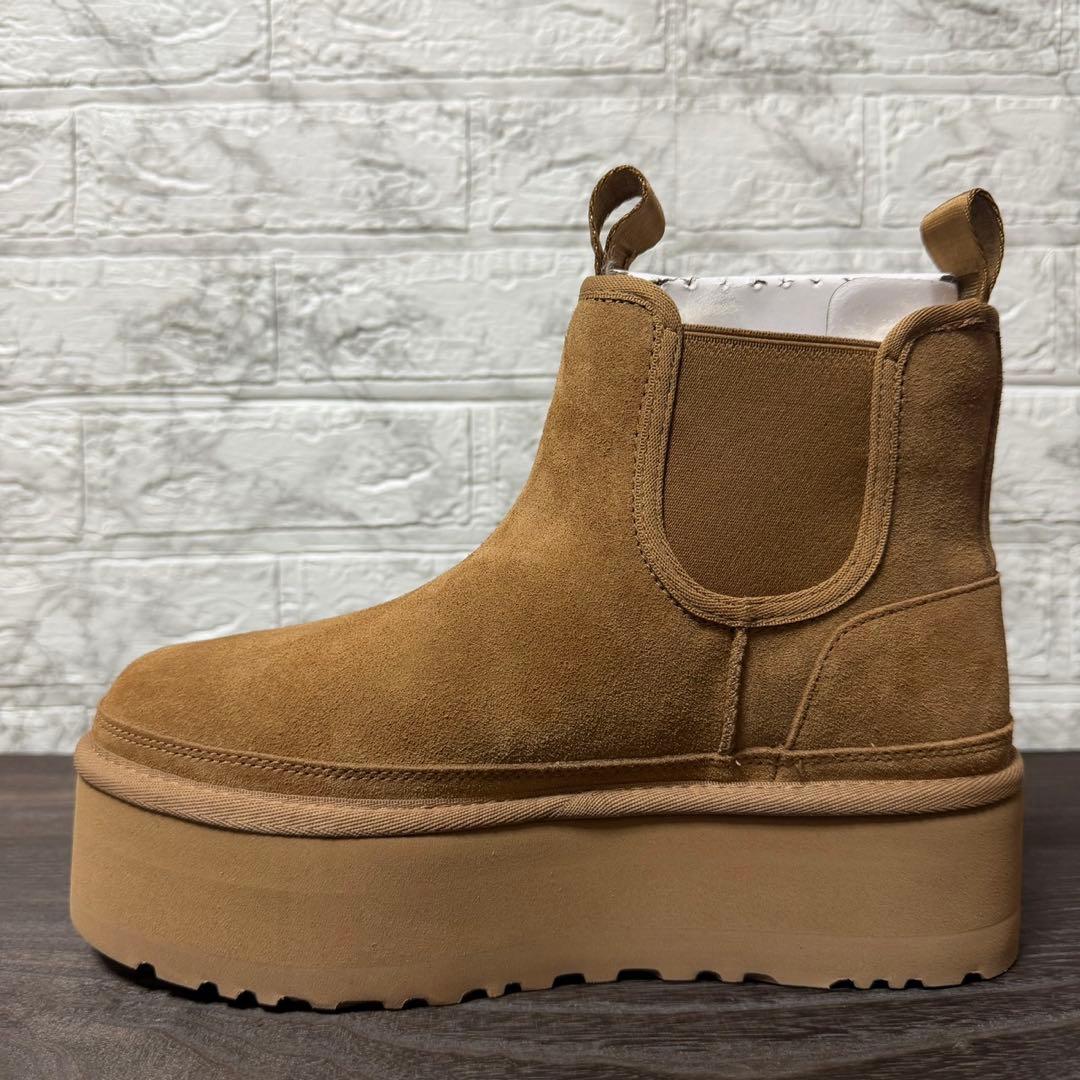 UGG ニューメル プラットフォーム チェルシー 25cm チェスナット
