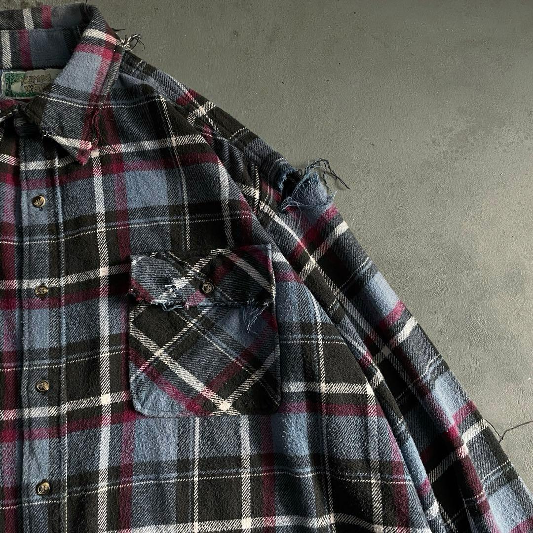 【リピーター様特別割引 】 grunge“襤褸”flannel shirt