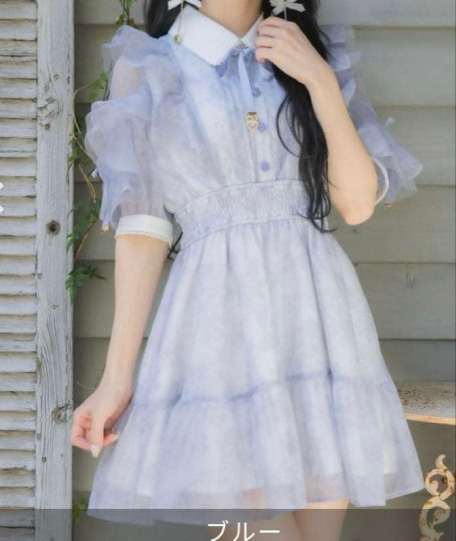 R lab store ROJITA 花柄ワンピース ブルー サイズfree