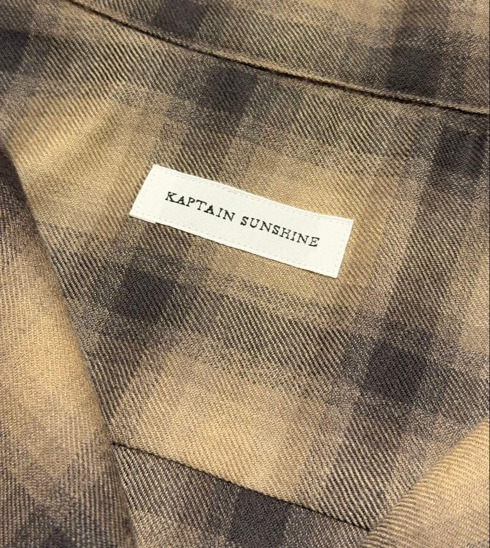 KAPTAIN SUNSHINE ウール オンブレ オープンカラー シャツ 3