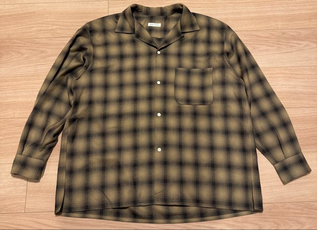 KAPTAIN SUNSHINE ウール オンブレ オープンカラー シャツ 3