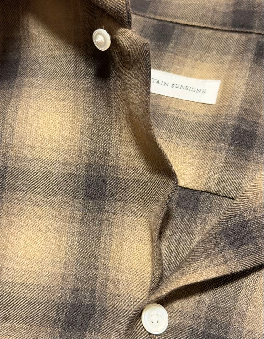 KAPTAIN SUNSHINE ウール オンブレ オープンカラー シャツ 3