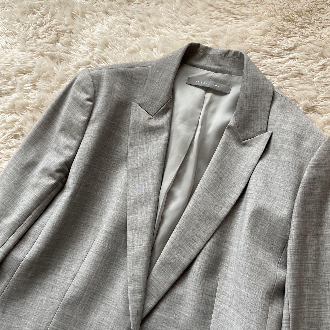 美品　大きいサイズ42/44 セオリーリュクス　パンツスーツ　エグゼクティブ　灰
