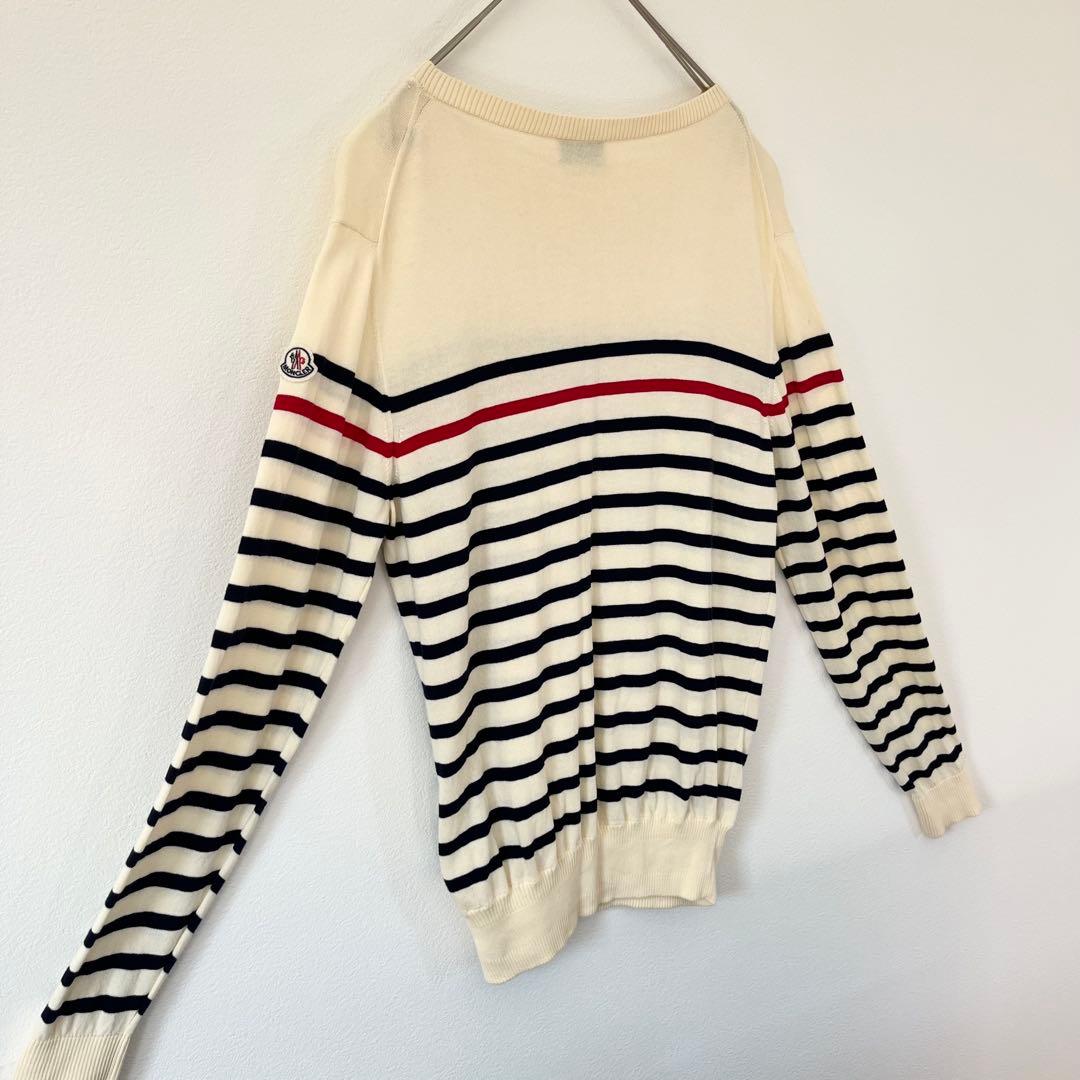 【人気定番】モンクレール ニット セーター ボーダー クリーム S