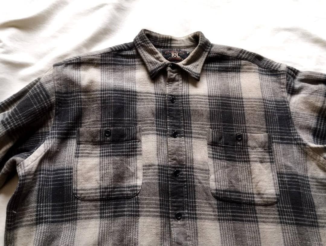 RRL ３ツ星 オンブレ シャドーチェックネルシャツL ９０’ｓ
