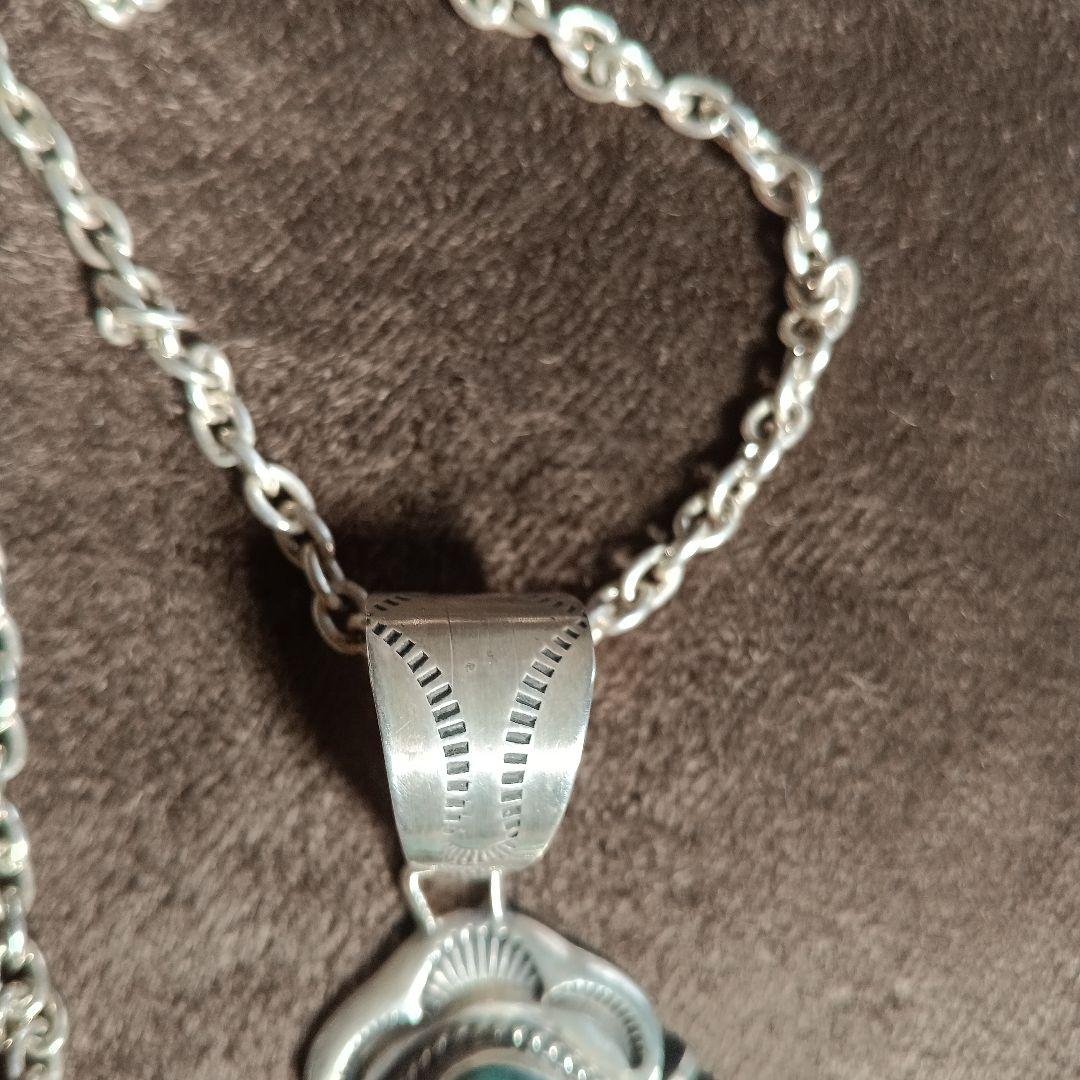 ターコイズペンダントネックレスシルバー925