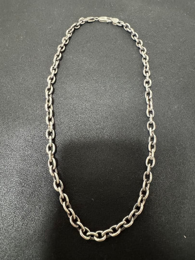 【silver925 燻しあずきチェーン】6.1mm45cm35g線径1.6mm