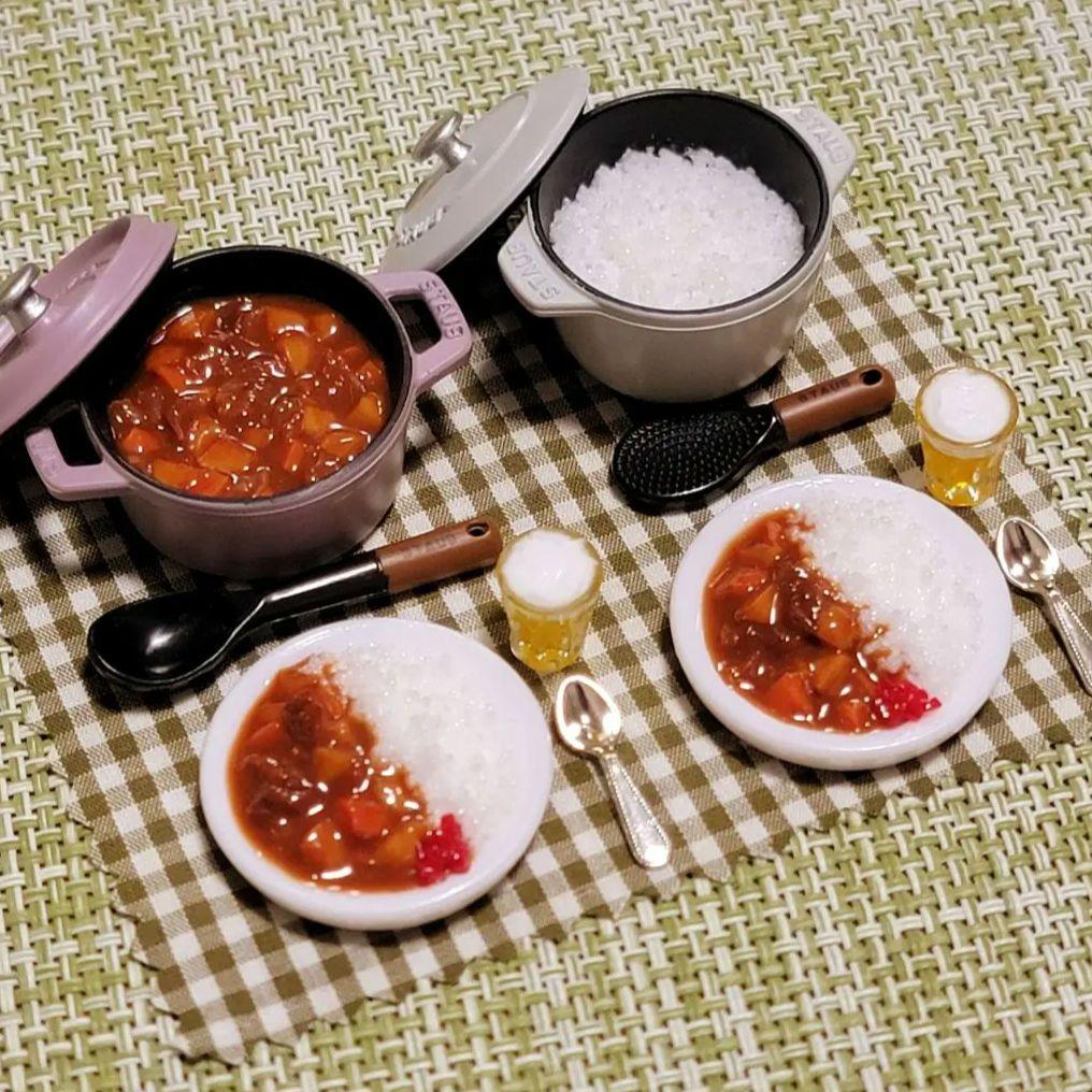 ミニチュアフード カレーライスセット