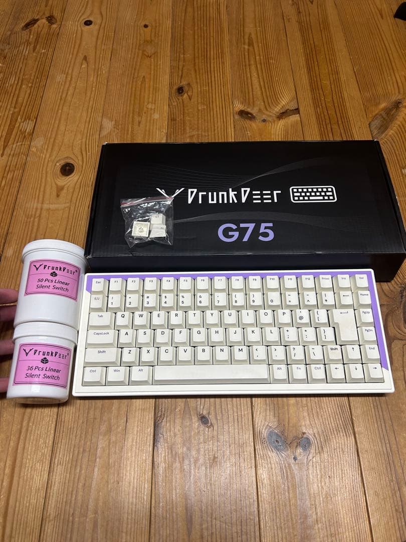 DrunkDeer G75 ホワイトキーボード 本体※ケーブル、キープラーなし