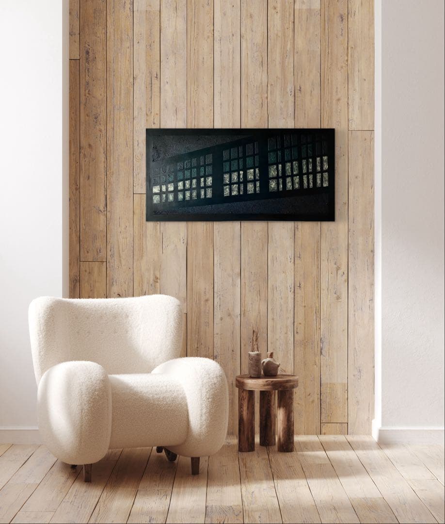 現代アート　80×39㎝　大きめ　モダン　絵画　原画　抽象画　アートパネル