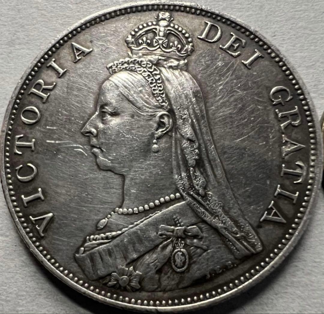 T*a様 1887年英国ジュベリーヘッドビクトリア女王 ダブルフローリン銀貨ハイ
