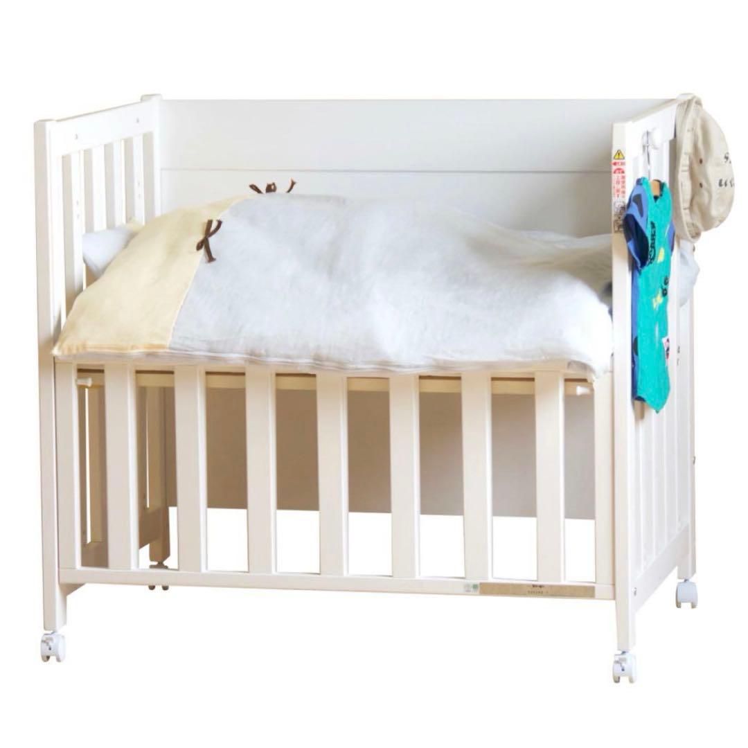 日本製 木製 ベビーベッド ベビーサークル 5way スリーピー 石崎家具