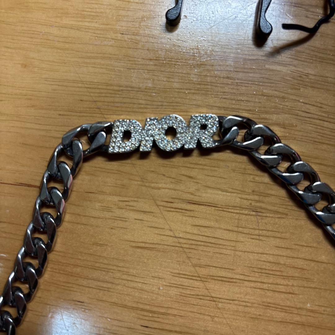 Dior チェーンネックレス ストーン付き