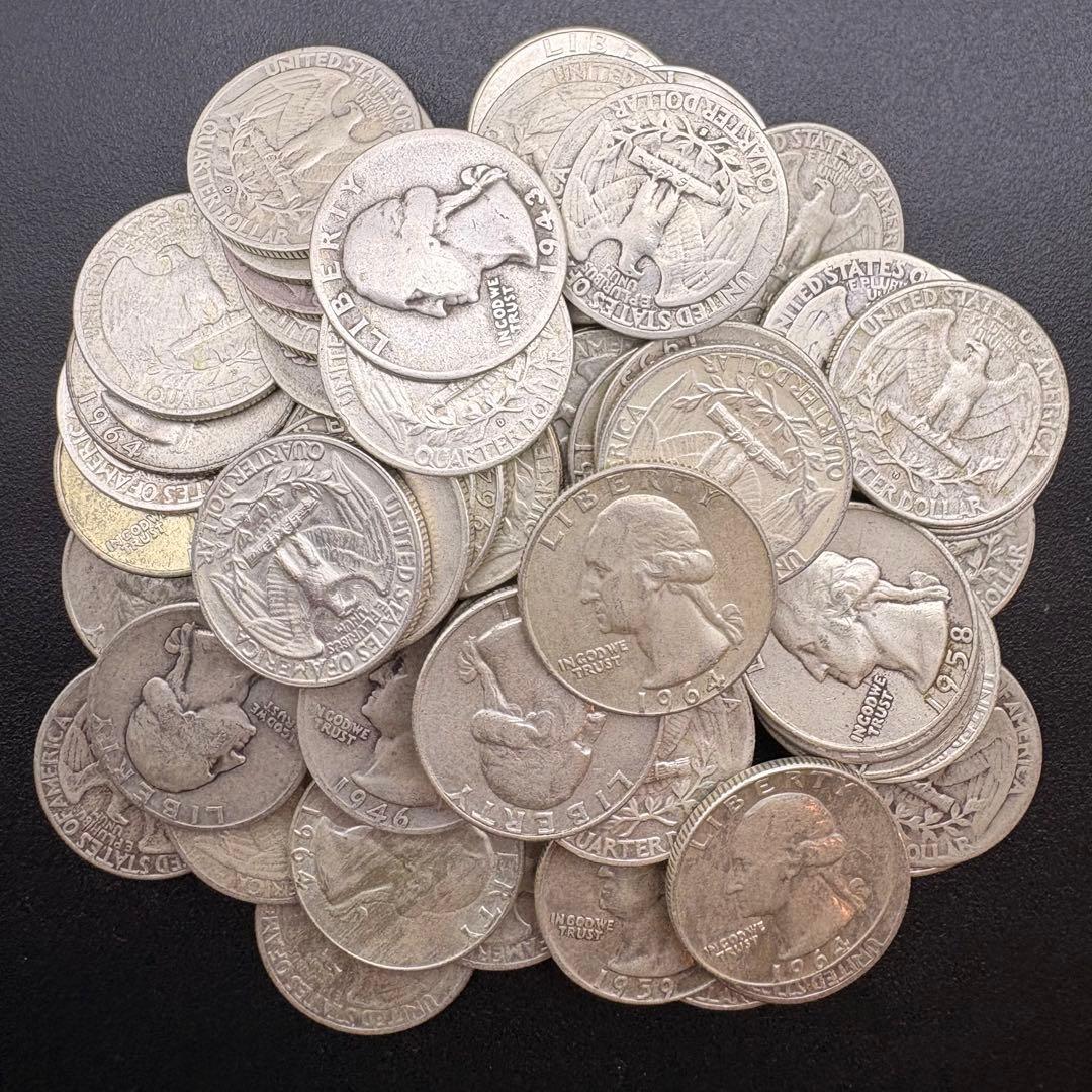クォーターダラー ドル 70枚 1964年以前 アメリカ銀貨 25セント