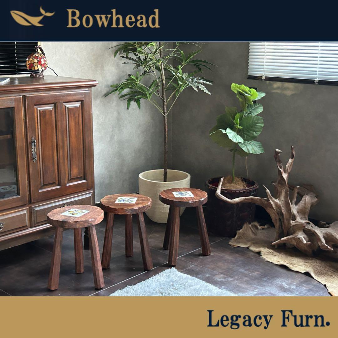 スペイン製　スツール　花台　タイル　ヴィンテージ　チェア　インテリア　IZ